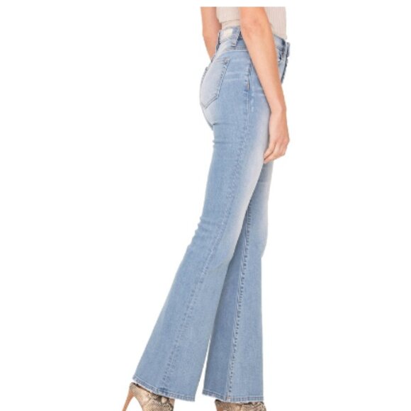 MISS ME - WOMENS HIGH-RISE FLARE JEANS Plain with stretch - Picture 4 of 16